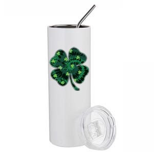 Cute St Patricks Day Tie Dye Shamrock Clover Stainless Steel Tumbler