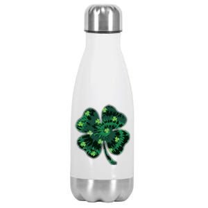 Cute St Patricks Day Tie Dye Shamrock Clover Stainless Steel Insulated Water Bottle