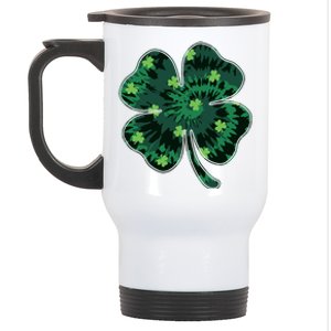 Cute St Patricks Day Tie Dye Shamrock Clover Stainless Steel Travel Mug