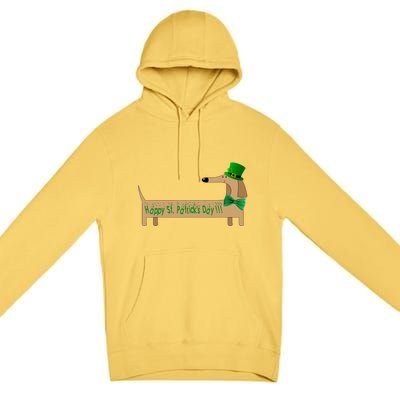 Cute Saint Patrick's Dachshund Doxie Wiener Dog Lover Premium Pullover Hoodie