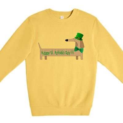 Cute Saint Patrick's Dachshund Doxie Wiener Dog Lover Premium Crewneck Sweatshirt