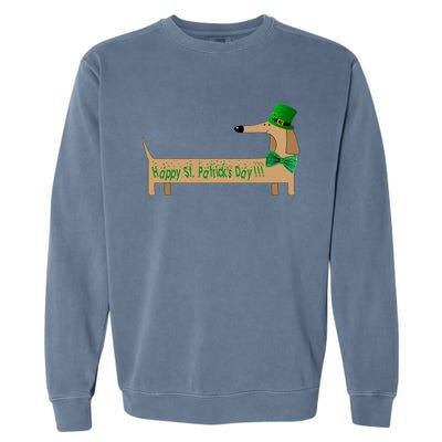 Cute Saint Patrick's Dachshund Doxie Wiener Dog Lover Garment-Dyed Sweatshirt