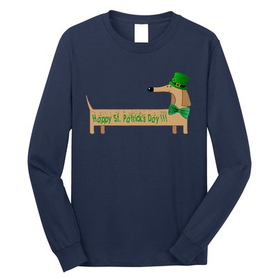 Cute Saint Patrick's Dachshund Doxie Wiener Dog Lover Long Sleeve Shirt