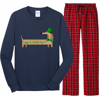 Cute Saint Patrick's Dachshund Doxie Wiener Dog Lover Long Sleeve Pajama Set