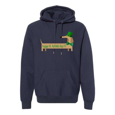 Cute Saint Patrick's Dachshund Doxie Wiener Dog Lover Premium Hoodie