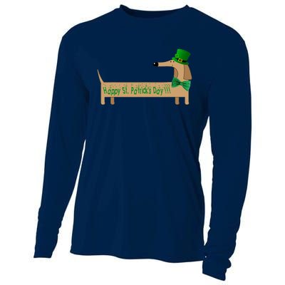 Cute Saint Patrick's Dachshund Doxie Wiener Dog Lover Cooling Performance Long Sleeve Crew