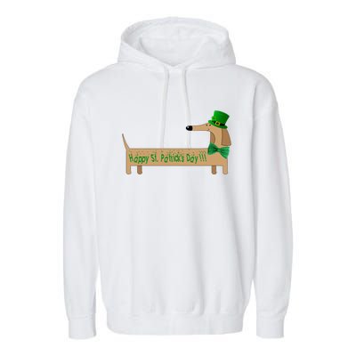 Cute Saint Patrick's Dachshund Doxie Wiener Dog Lover Garment-Dyed Fleece Hoodie