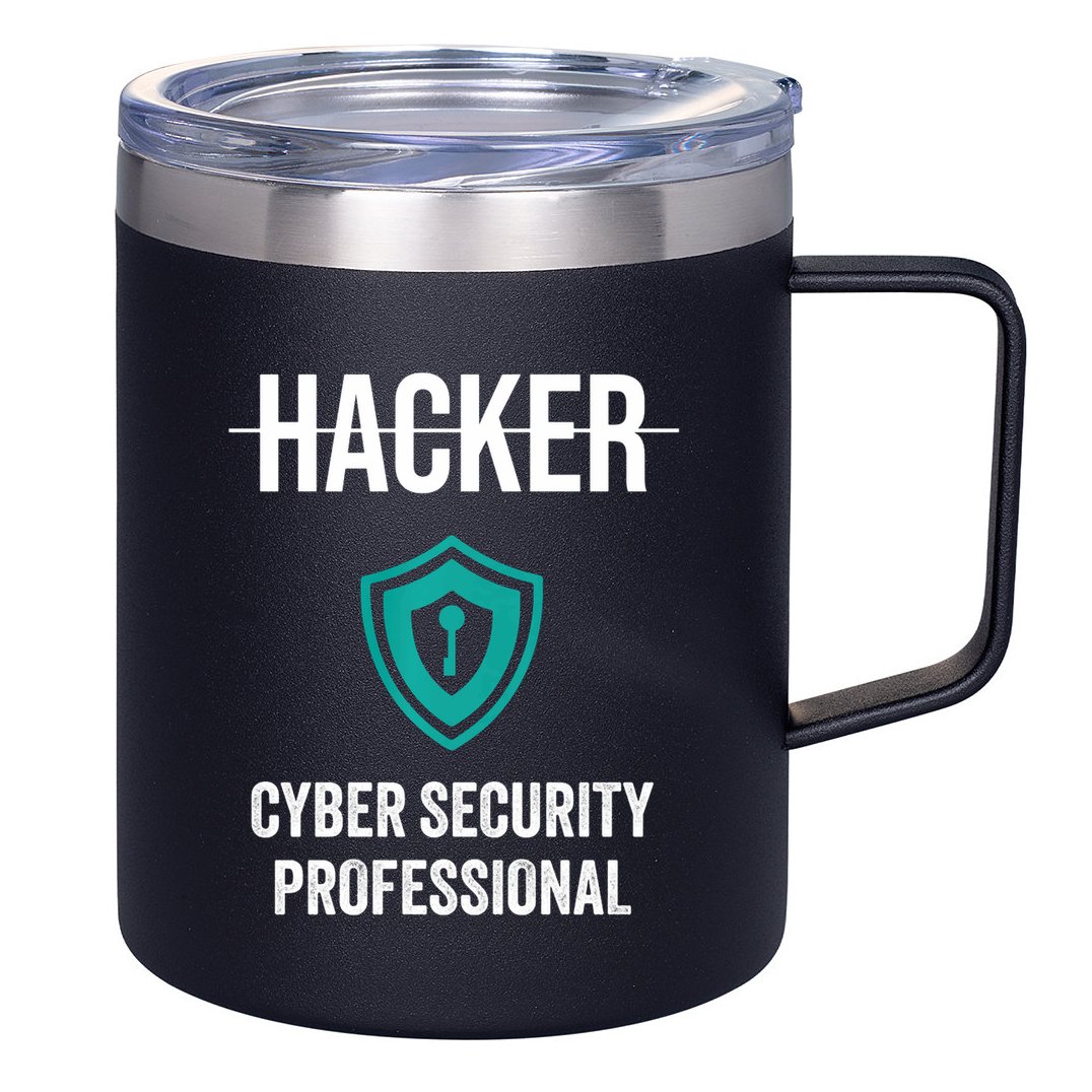 Cyber Security Professional Protection White Hat Hackers 12oz Stainless Steel Coffee Mug