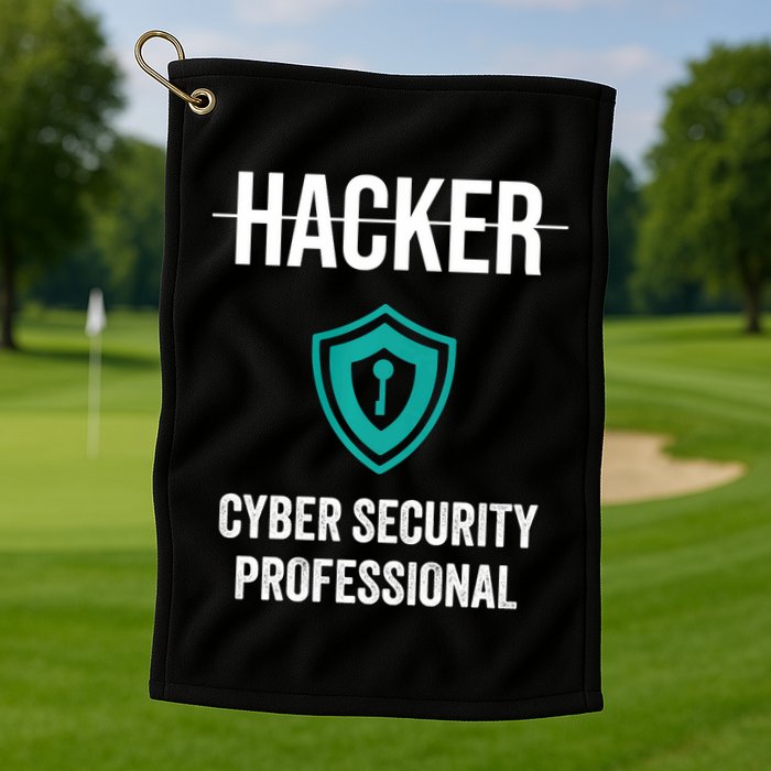 Cyber Security Professional Protection White Hat Hackers Golf Towel