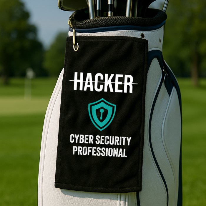 Cyber Security Professional Protection White Hat Hackers Golf Towel