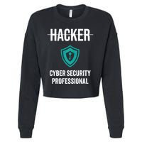 Cyber Security Professional Protection White Hat Hackers Cropped Pullover Crew
