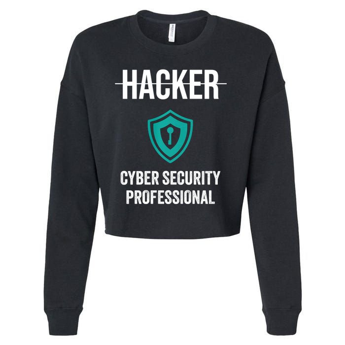 Cyber Security Professional Protection White Hat Hackers Cropped Pullover Crew