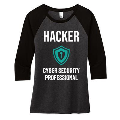 Cyber Security Professional Protection White Hat Hackers Women's Tri-Blend 3/4-Sleeve Raglan Shirt
