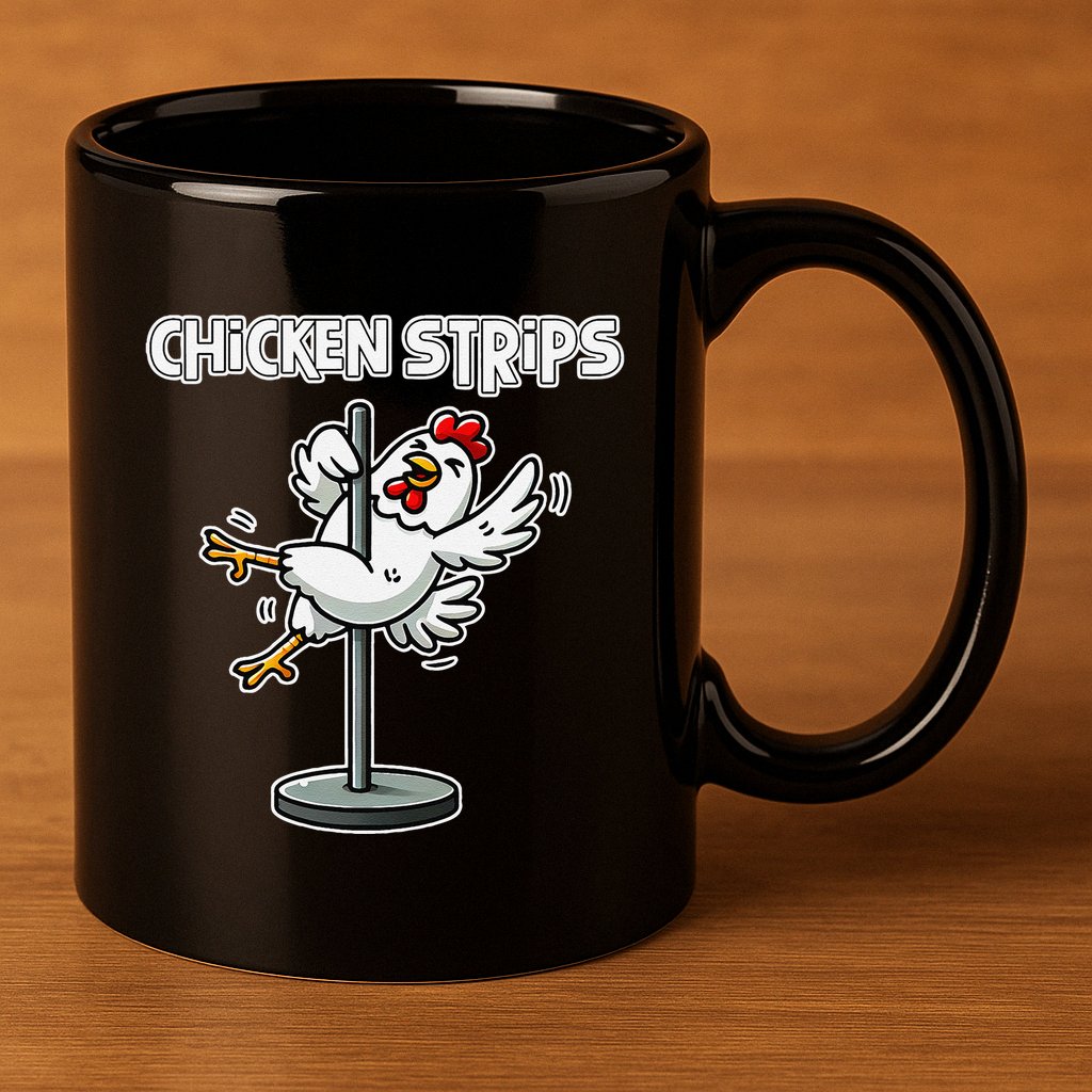 Chicken Strips Pun Funny Sarcastic Life Quotes Jokes Humor 11oz C Handle Ceramic Mug