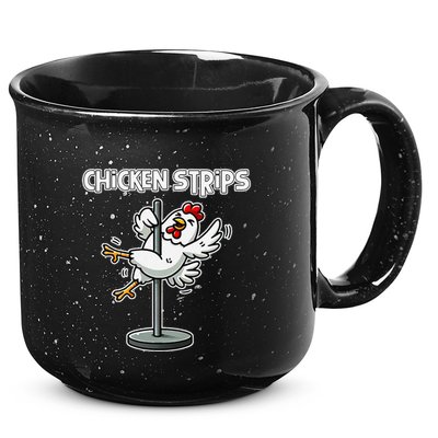 Chicken Strips Pun Funny Sarcastic Life Quotes Jokes Humor 15oz Campfire Ceramic Mug