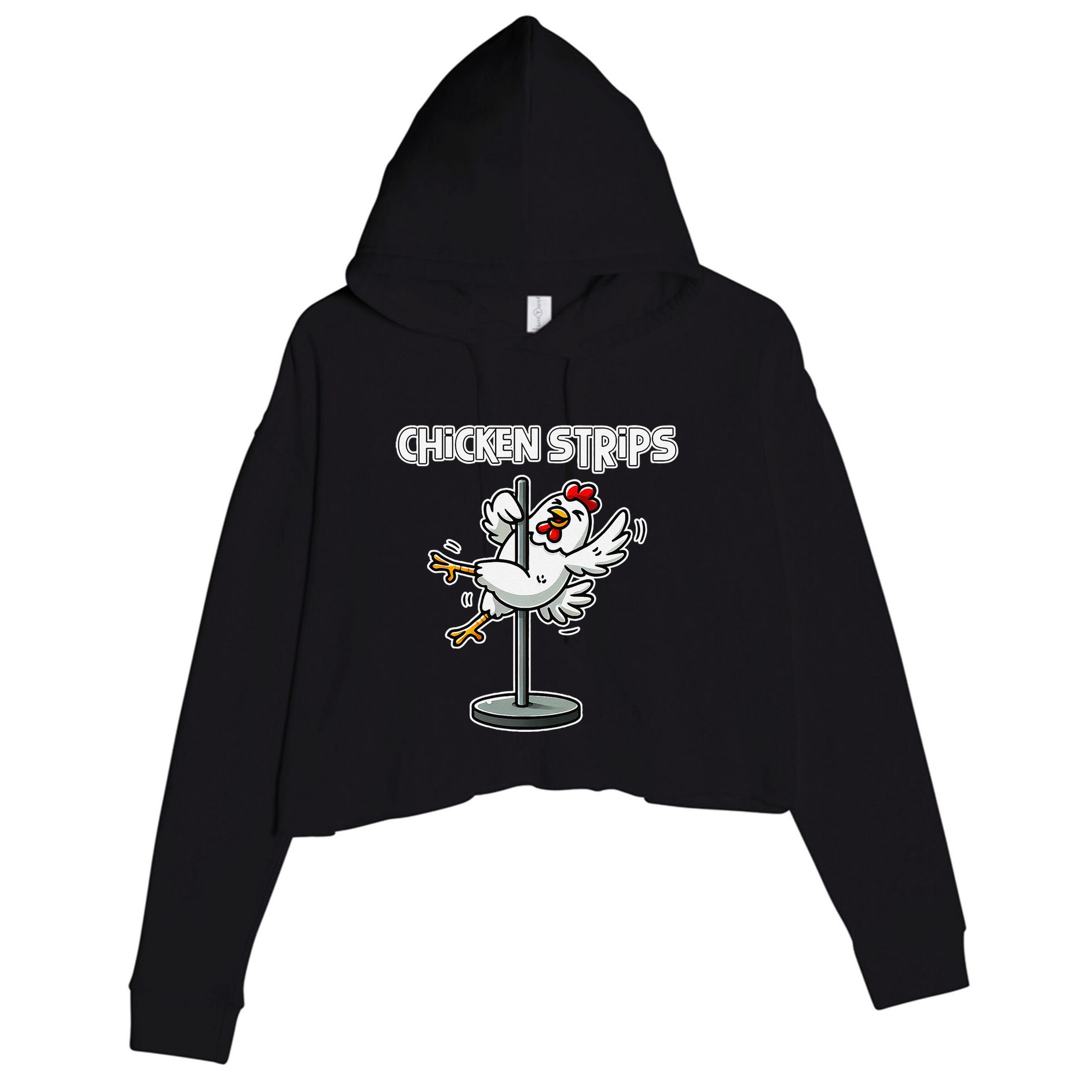 Chicken Strips Pun Funny Sarcastic Life Quotes Jokes Humor Crop Fleece Hoodie