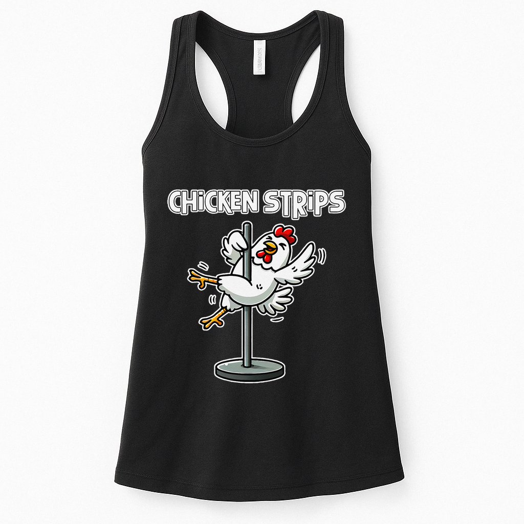 Chicken Strips Pun Funny Sarcastic Life Quotes Jokes Humor Womens Tank Top