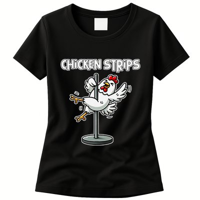 Chicken Strips Pun Funny Sarcastic Life Quotes Jokes Humor Womens T-Shirt
