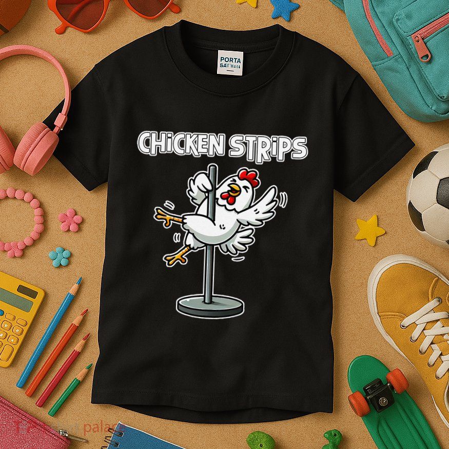Chicken Strips Pun Funny Sarcastic Life Quotes Jokes Humor Kids T-Shirt