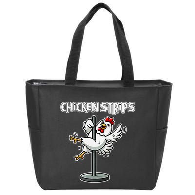Chicken Strips Pun Funny Sarcastic Life Quotes Jokes Humor Zip Tote Bag