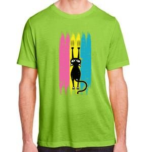 Cat Scratching Pansexual Pride Kitten Kitty Lgbtq Ally Gift Adult ChromaSoft Performance T-Shirt