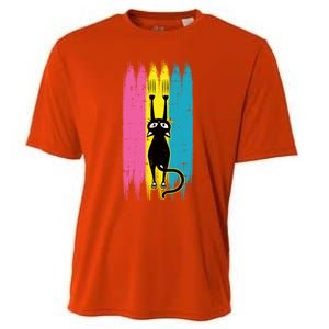 Cat Scratching Pansexual Pride Kitten Kitty Lgbtq Ally Gift Cooling Performance Crew T-Shirt