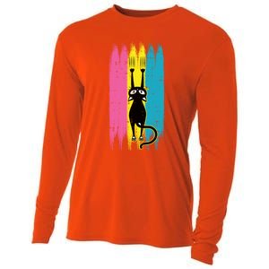 Cat Scratching Pansexual Pride Kitten Kitty Lgbtq Ally Gift Cooling Performance Long Sleeve Crew