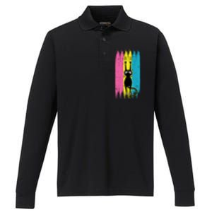 Cat Scratching Pansexual Pride Kitten Kitty Lgbtq Ally Gift Performance Long Sleeve Polo