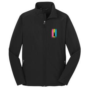 Cat Scratching Pansexual Pride Kitten Kitty Lgbtq Ally Gift Core Soft Shell Jacket