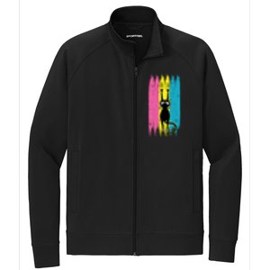 Cat Scratching Pansexual Pride Kitten Kitty Lgbtq Ally Gift Stretch Full-Zip Cadet Jacket