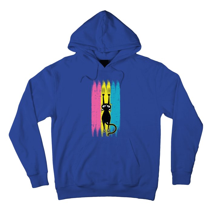 Cat Scratching Pansexual Pride Kitten Kitty Lgbtq Ally Gift Hoodie