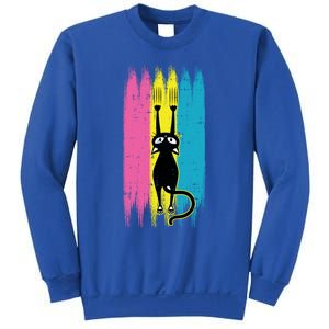 Cat Scratching Pansexual Pride Kitten Kitty Lgbtq Ally Gift Sweatshirt