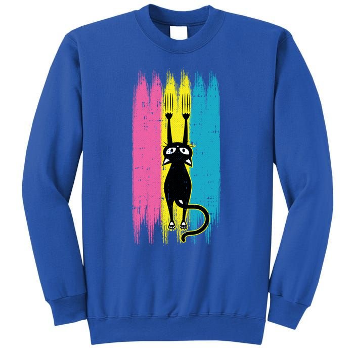 Cat Scratching Pansexual Pride Kitten Kitty Lgbtq Ally Gift Sweatshirt