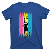 Cat Scratching Pansexual Pride Kitten Kitty Lgbtq Ally Gift T-Shirt