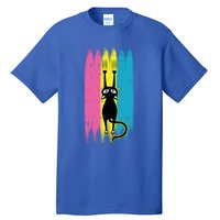 Cat Scratching Pansexual Pride Kitten Kitty Lgbtq Ally Gift Tall T-Shirt