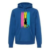 Cat Scratching Pansexual Pride Kitten Kitty Lgbtq Ally Gift Premium Hoodie