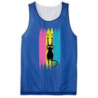 Cat Scratching Pansexual Pride Kitten Kitty Lgbtq Ally Gift Mesh Reversible Basketball Jersey Tank