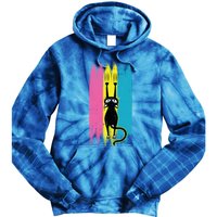 Cat Scratching Pansexual Pride Kitten Kitty Lgbtq Ally Gift Tie Dye Hoodie