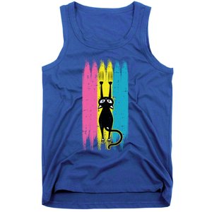 Cat Scratching Pansexual Pride Kitten Kitty Lgbtq Ally Gift Tank Top