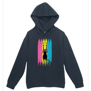 Cat Scratching Pansexual Pride Kitten Kitty Lgbtq Ally Gift Urban Pullover Hoodie