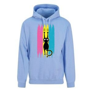 Cat Scratching Pansexual Pride Kitten Kitty Lgbtq Ally Gift Unisex Surf Hoodie