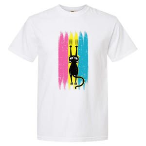 Cat Scratching Pansexual Pride Kitten Kitty Lgbtq Ally Gift Garment-Dyed Heavyweight T-Shirt