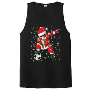 Christmas Soccer Player Sport Lover Santa Hat Xmas Pajamas (20) PosiCharge Competitor Tank