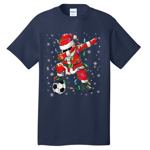 Christmas Soccer Player Sport Lover Santa Hat Xmas Pajamas (20) Tall T-Shirt