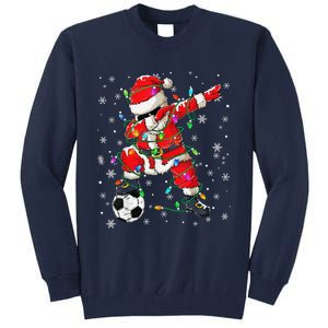 Christmas Soccer Player Sport Lover Santa Hat Xmas Pajamas (20) Tall Sweatshirt