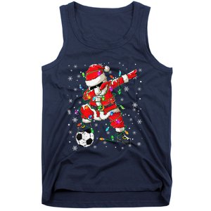 Christmas Soccer Player Sport Lover Santa Hat Xmas Pajamas (20) Tank Top