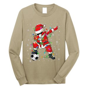 Christmas Soccer Player Sport Lover Santa Hat Xmas Pajamas (20) Long Sleeve Shirt