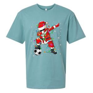 Christmas Soccer Player Sport Lover Santa Hat Xmas Pajamas (20) Sueded Cloud Jersey T-Shirt