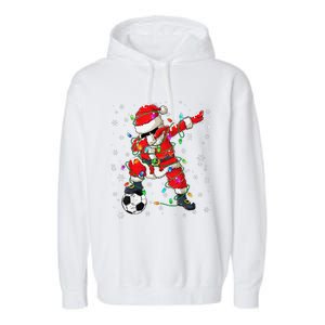 Christmas Soccer Player Sport Lover Santa Hat Xmas Pajamas (20) Garment-Dyed Fleece Hoodie