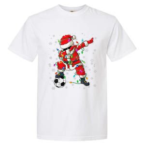 Christmas Soccer Player Sport Lover Santa Hat Xmas Pajamas (20) Garment-Dyed Heavyweight T-Shirt